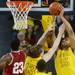 Michigan junior Jordan Morgan fights for a rebound against Indiana during the first half at Crisler Center on Sunday, March 10, 2013. Melanie Maxwell I AnnArbor.com